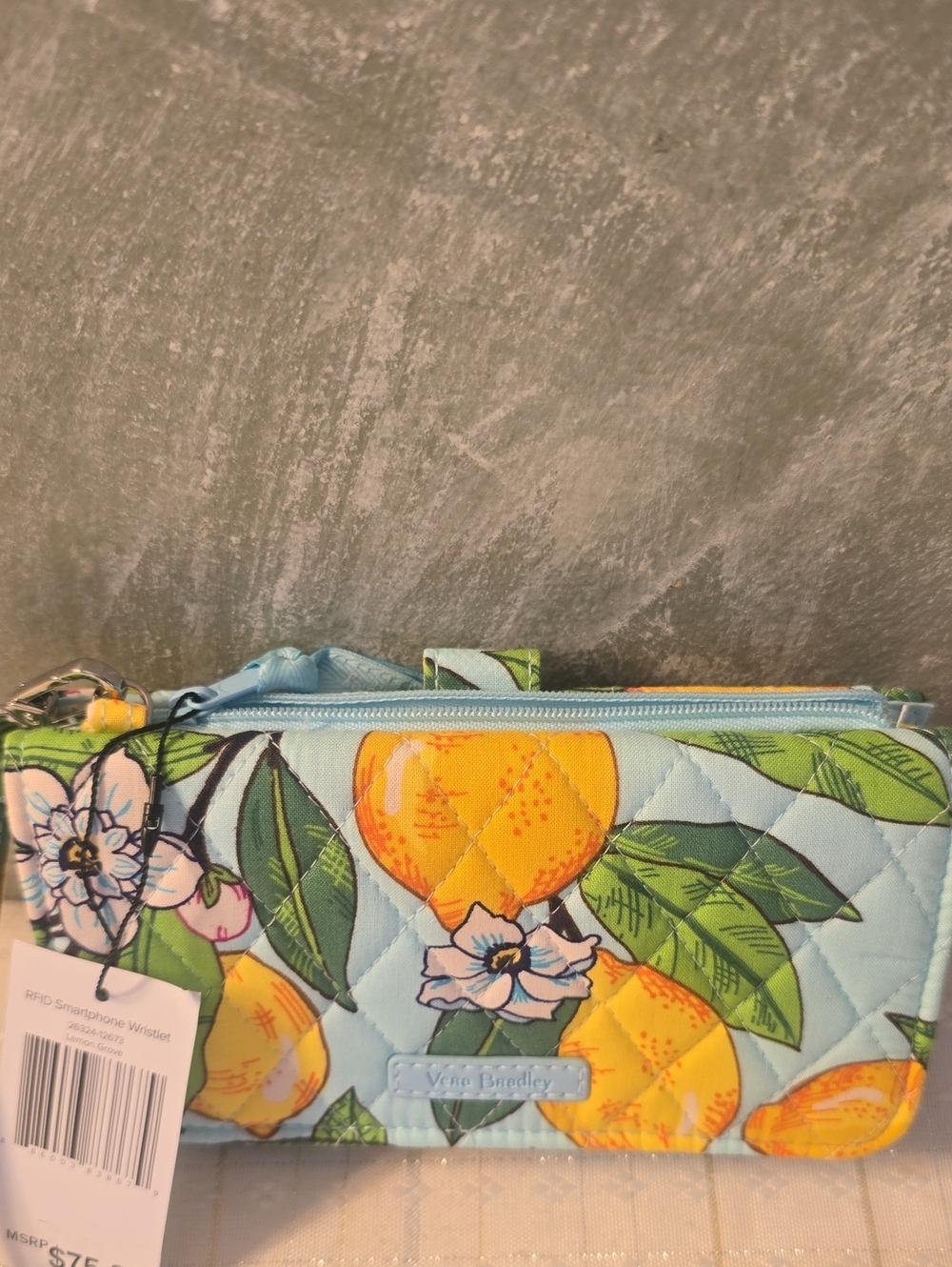 Vera Bradley RFID  Lemon Grove Quilted Wristlet Wallet New - Picture 2 of 9